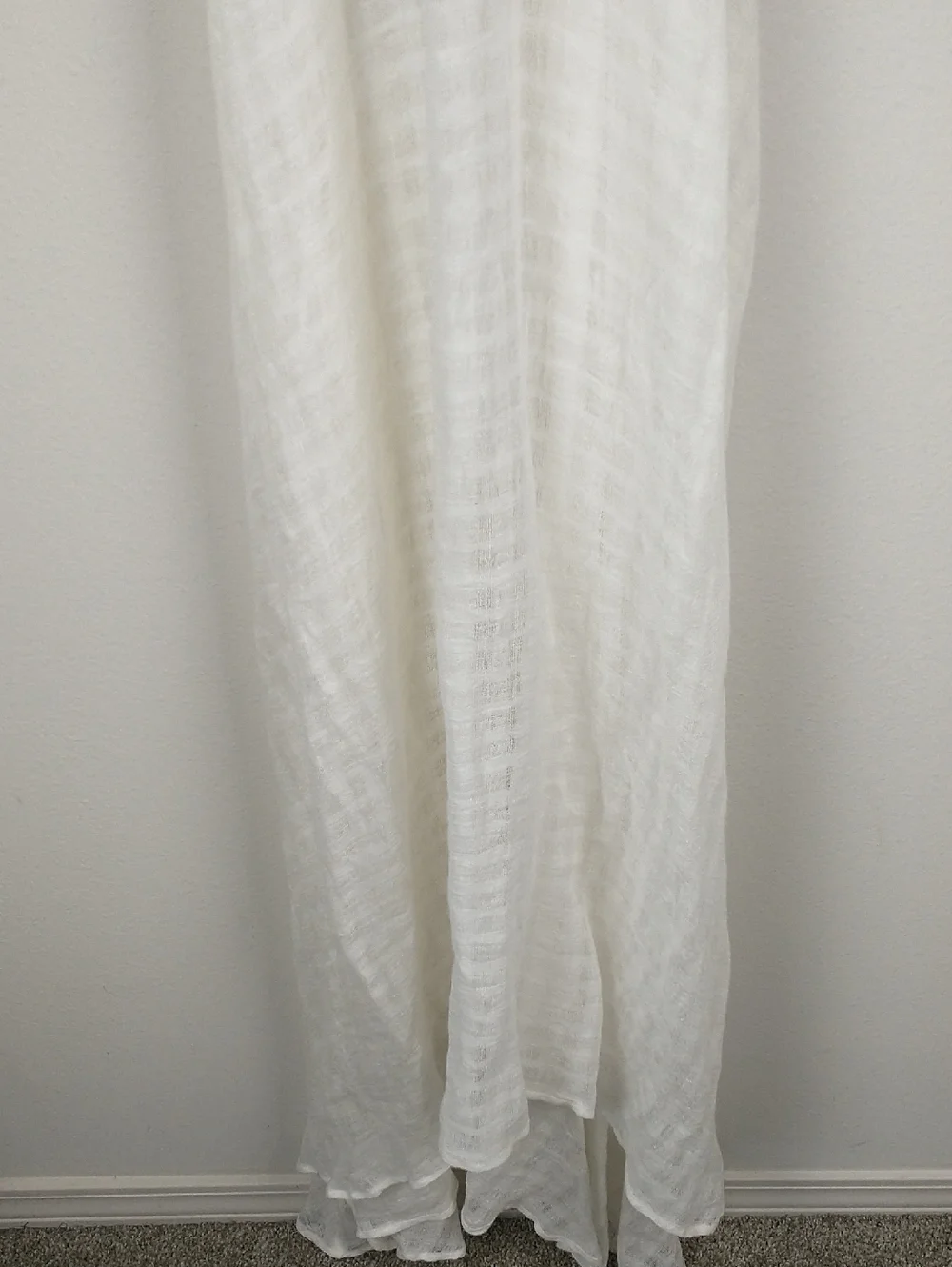 Cult Gaia Halter Maxi Dress XS Off White Sheer Linen Gauze Beach Coverup